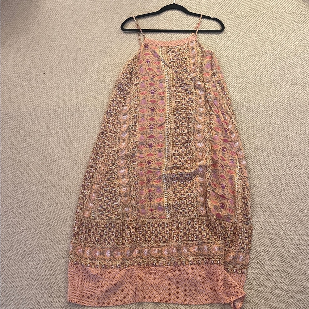 Boho Pink Floral Slip Dress
